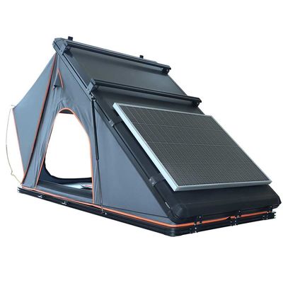 Customized Logo Grey Triangle Rooftop Tent With Aluminum Shell