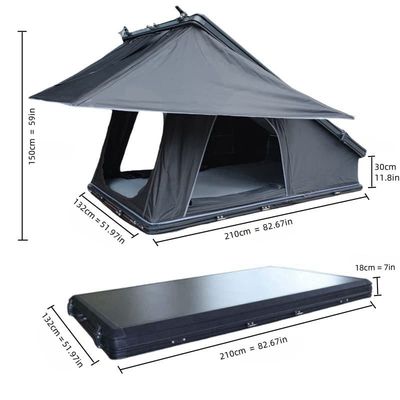 Weather Proof Triangle Rooftop Tent 320G Polyester Cotton Aluminum Roof Top Tent