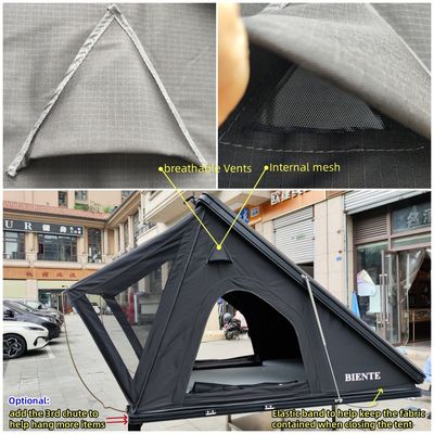 2-3 Person Car Roof Mounted Tent 210x132cm Aluminum Hardshell Telescopic Ladder