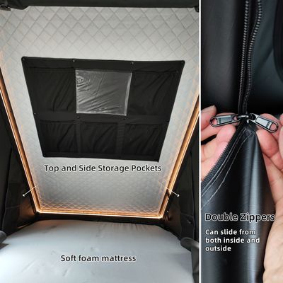 2-3 Person Car Roof Mounted Tent 210x132cm Aluminum Hardshell Telescopic Ladder