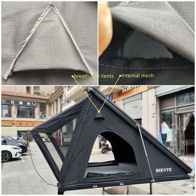 Aluminum Hardshell Triangle Roof Top Tent 210x132cm Waterproof >3000mm
