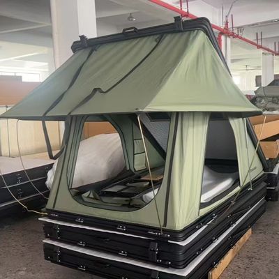 Aluminum Alloy Shell Triangle Rooftop Tent 210x132cm Hard Shell Rooftop Tent 320G Oxford Cloth