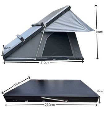 Aluminum Alloy Shell Triangle Rooftop Tent 210x132cm Hard Shell Rooftop Tent 320G Oxford Cloth