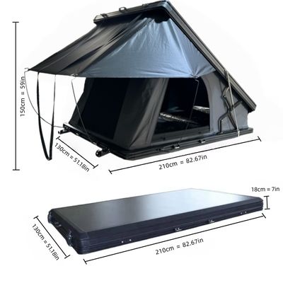 2-3 Person Side Opening Rooftop Tent Aluminum Hardshell Roof Top Tent For Adventures