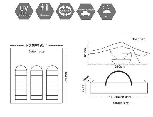 3-5 Person Waterproof Rooftop Tent 420D Oxford Fabric Car Roof Tent Camping