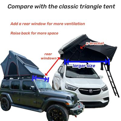 4 Person Side Opening Rooftop Tent ABS Hard Shell Roof Top Tent 280G Polyester Cloth
