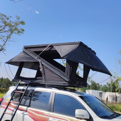 Customized Square Rooftop Hard Shell Tent Z Style With Double Rain Cover