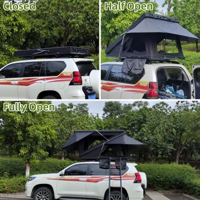 Aluminum Shell 3 Person Rooftop Tent 320G Polyester Cotton With CE Certification