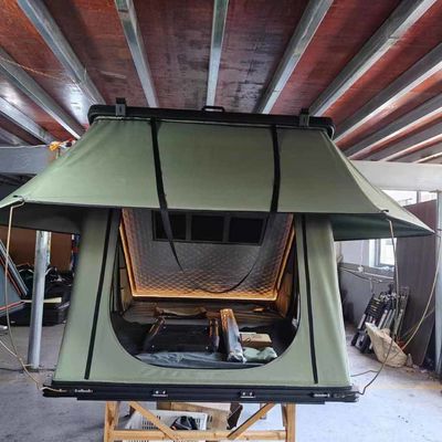 Outdoor Dark Grey Hard Shell Rooftop Tent 202*122*5cm Hard Sided Rooftop Camper