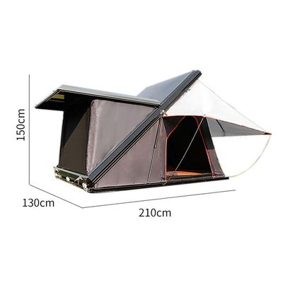 Convenient Aluminum Roof Top Tent 210*130*150CM 320G Polyester Cotton Hard Shell Car Tent