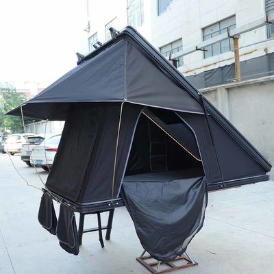 Clamshell Black Car Rooftop Camper 320G Oxford Cloth For Pickup Truck