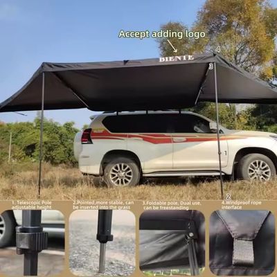 Retractable 180 Degree Vehicle Awning Waterproof Folding Arm Awnings With Led