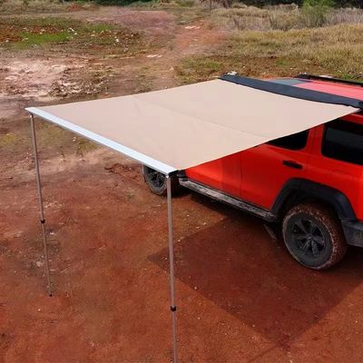 Oxford Khaki Car Side Tent Awning UV Resistant With Adjustable Telescopic Rod