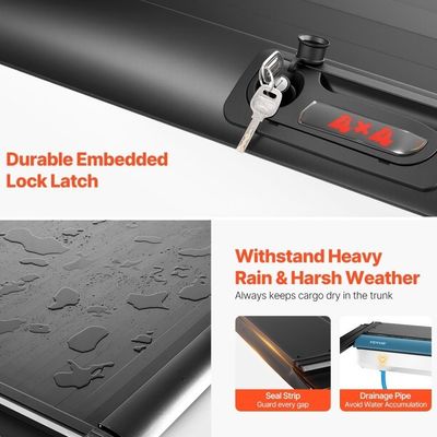 Manual Pickup Truck Bed Covers Aluminum Hard Retractable Tonneau Cover For Ford