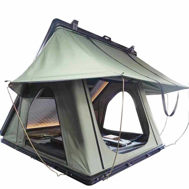 Outdoor Dark Grey Hard Shell Rooftop Tent 202*122*5cm Hard Sided Rooftop Camper